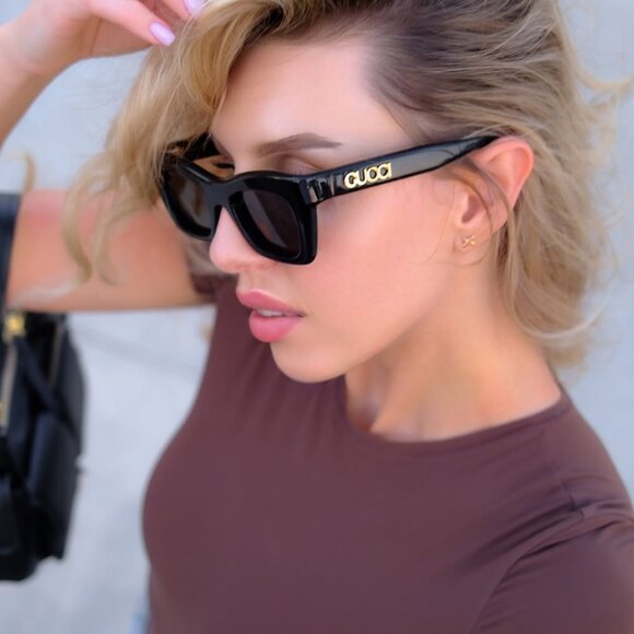 Gucci GG1773SA 002 Cat Eye Sunglasses - Burgundy/Brown - Picture 7 of 12